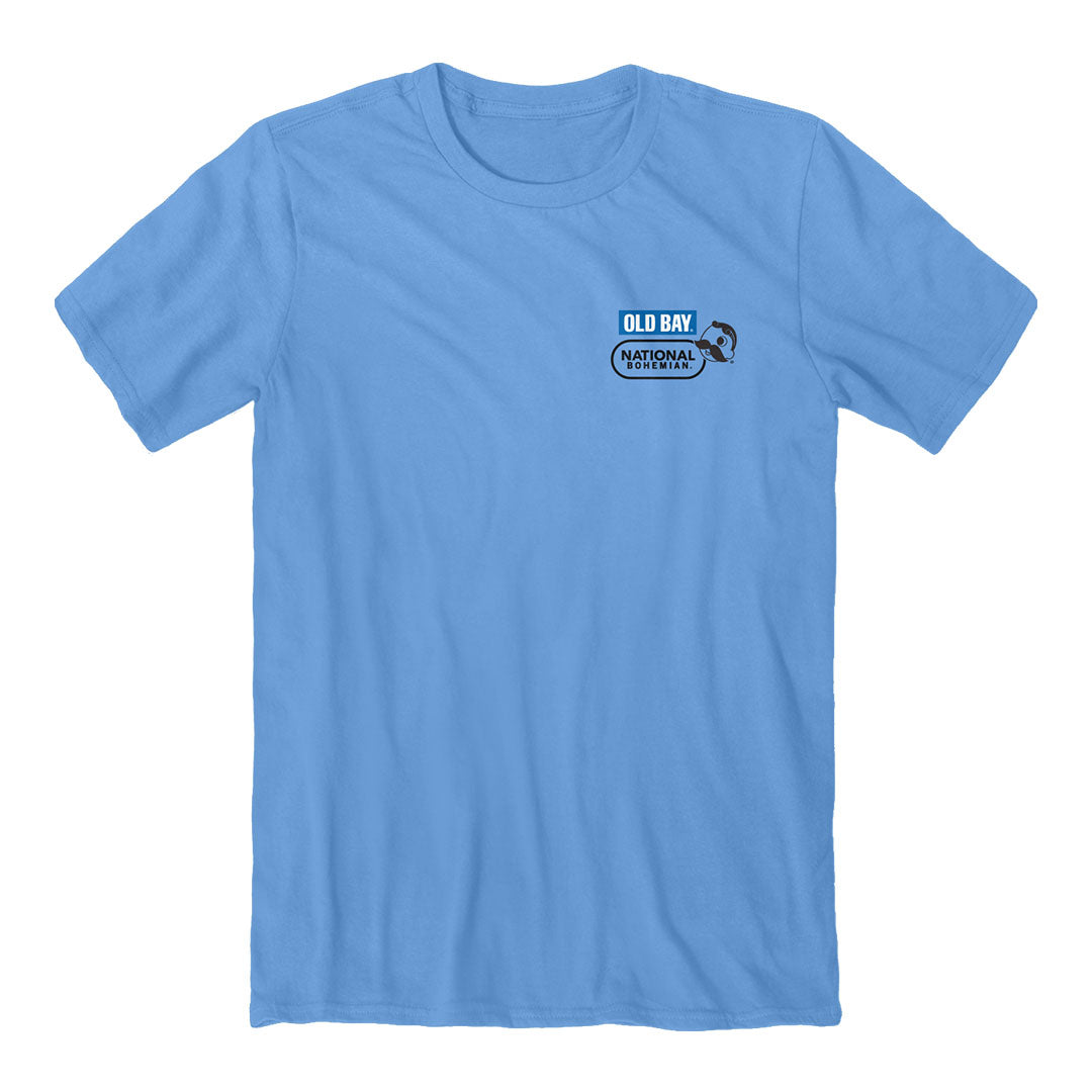 Front of the OLD BAY - Natty Boh Steam Boat T-Shirt