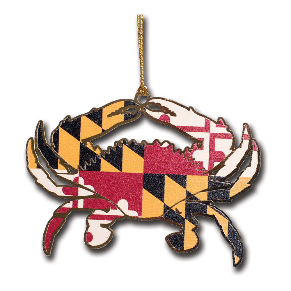 MDMYMD - Maryland Crab Brass Ornament