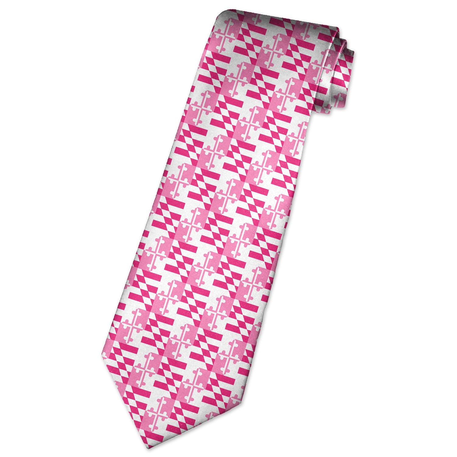 MDMYMD - Pink Maryland Flag Neck Tie