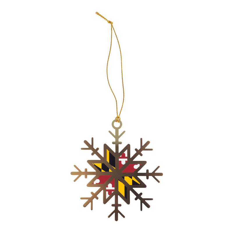 Maryland Snowflake Brass Ornament