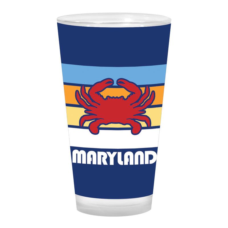 Retro Crab Stripe Pub Glass
